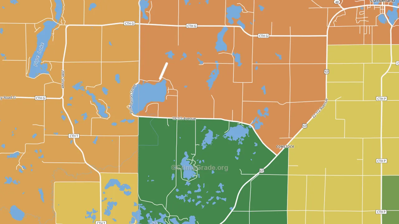 Comstock, WI Map of Assault Rates