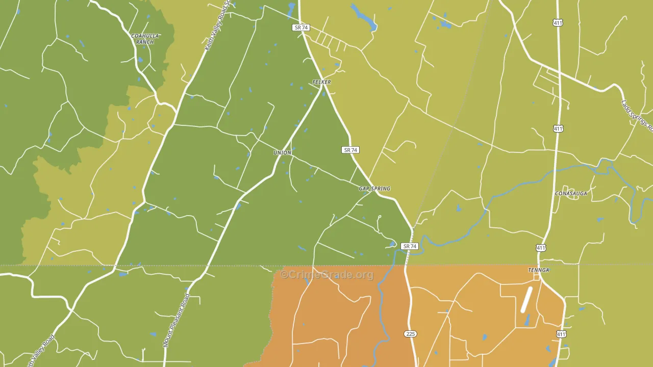 Conasauga, TN Map of Assault Rates