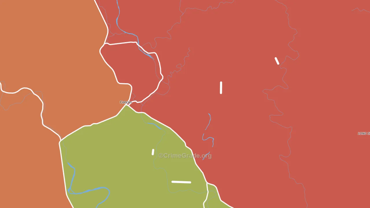 Concan, TX Map of Assault Rates