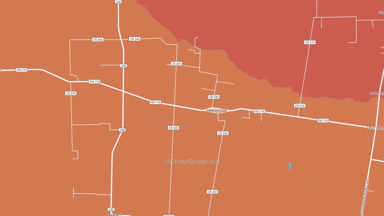 Concepcion, TX Map of Assault Rates