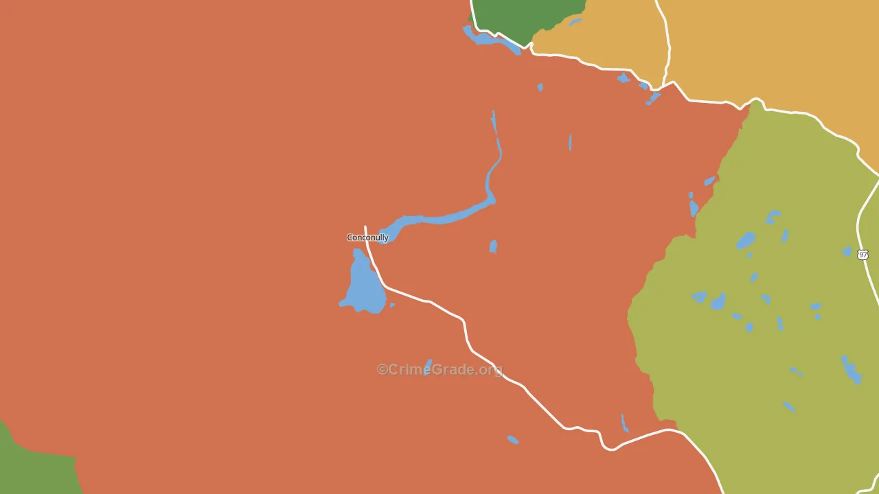 Conconully, WA Map of Assault Rates