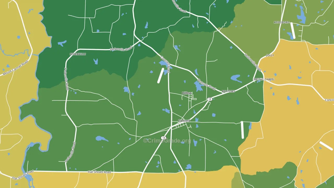 Concord, GA Map of Assault Rates