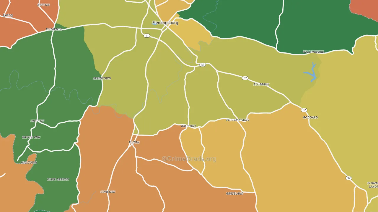 Concord, KY Map of Assault Rates