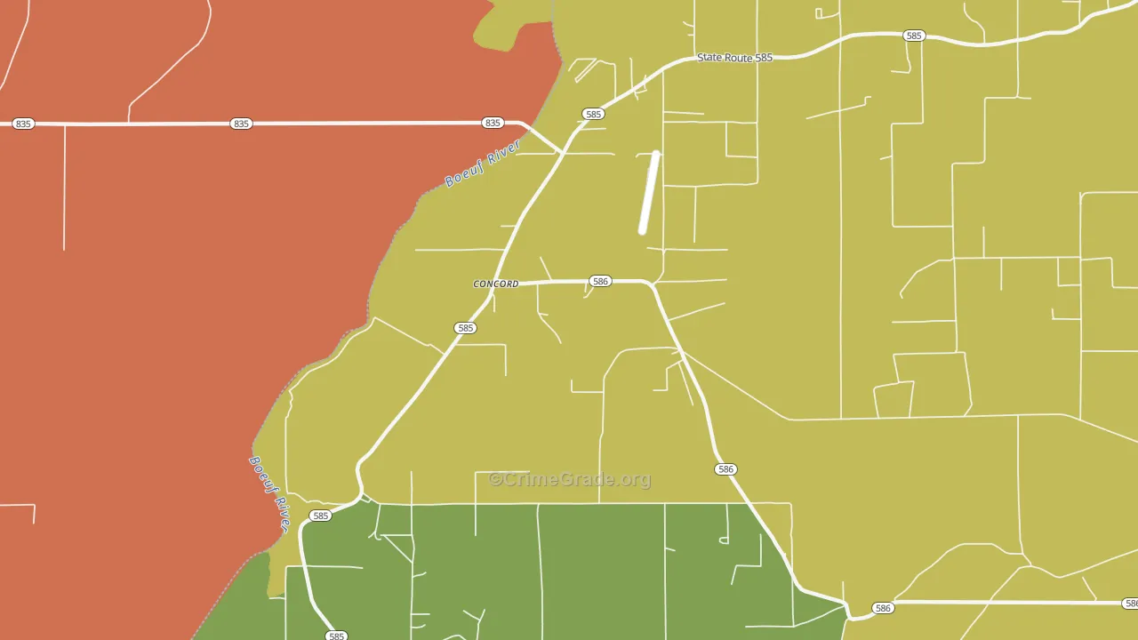 Concord, LA Map of Assault Rates
