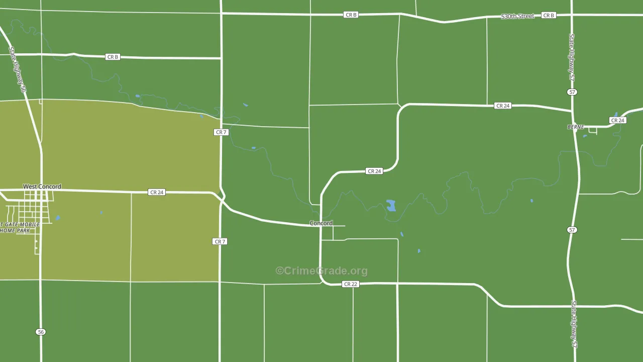 Concord, MN Map of Assault Rates