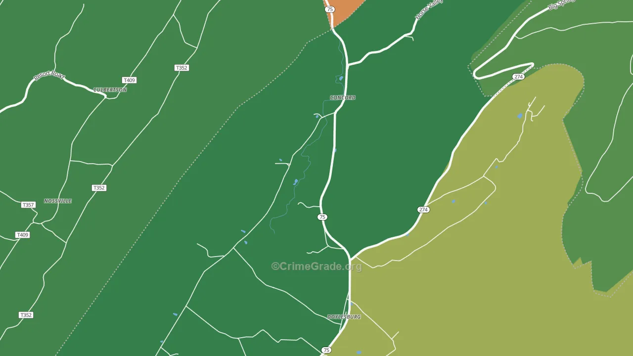 Concord, PA Map of Assault Rates