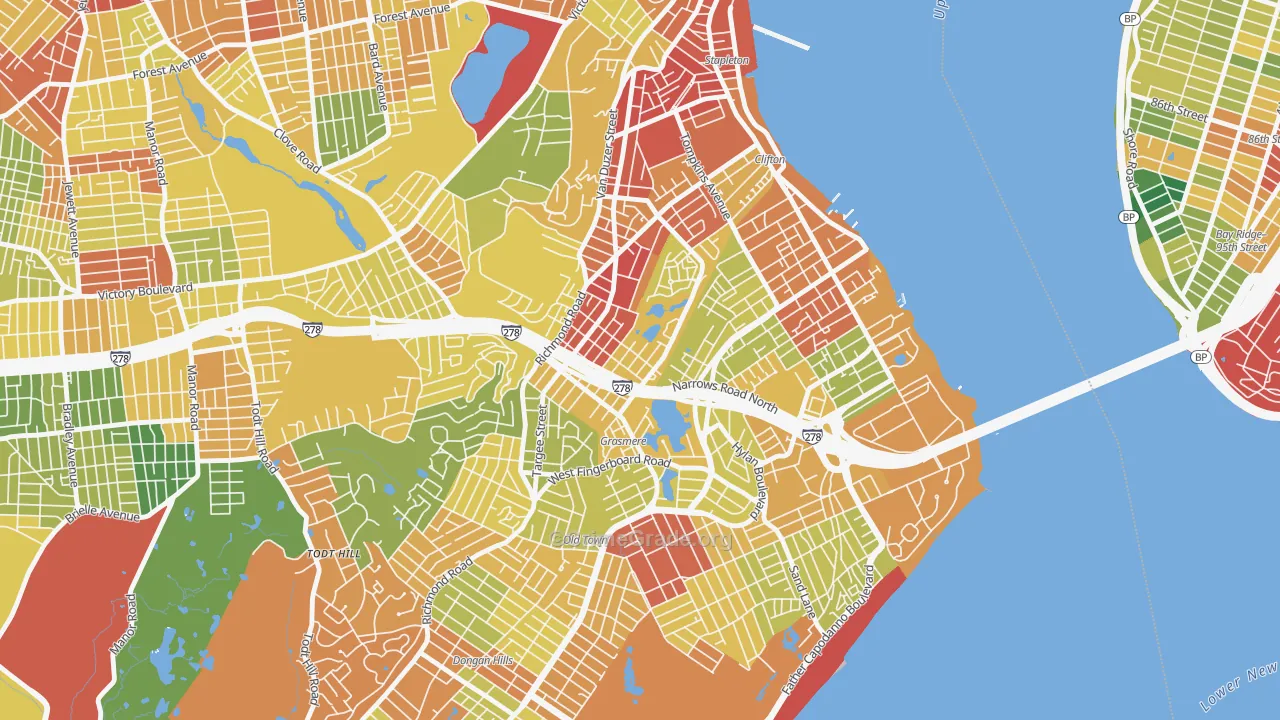 Concord, Staten Island, NY Map of Assault Rates