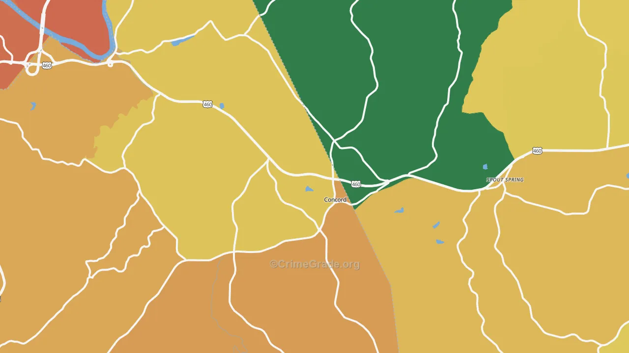 Concord, VA Map of Assault Rates
