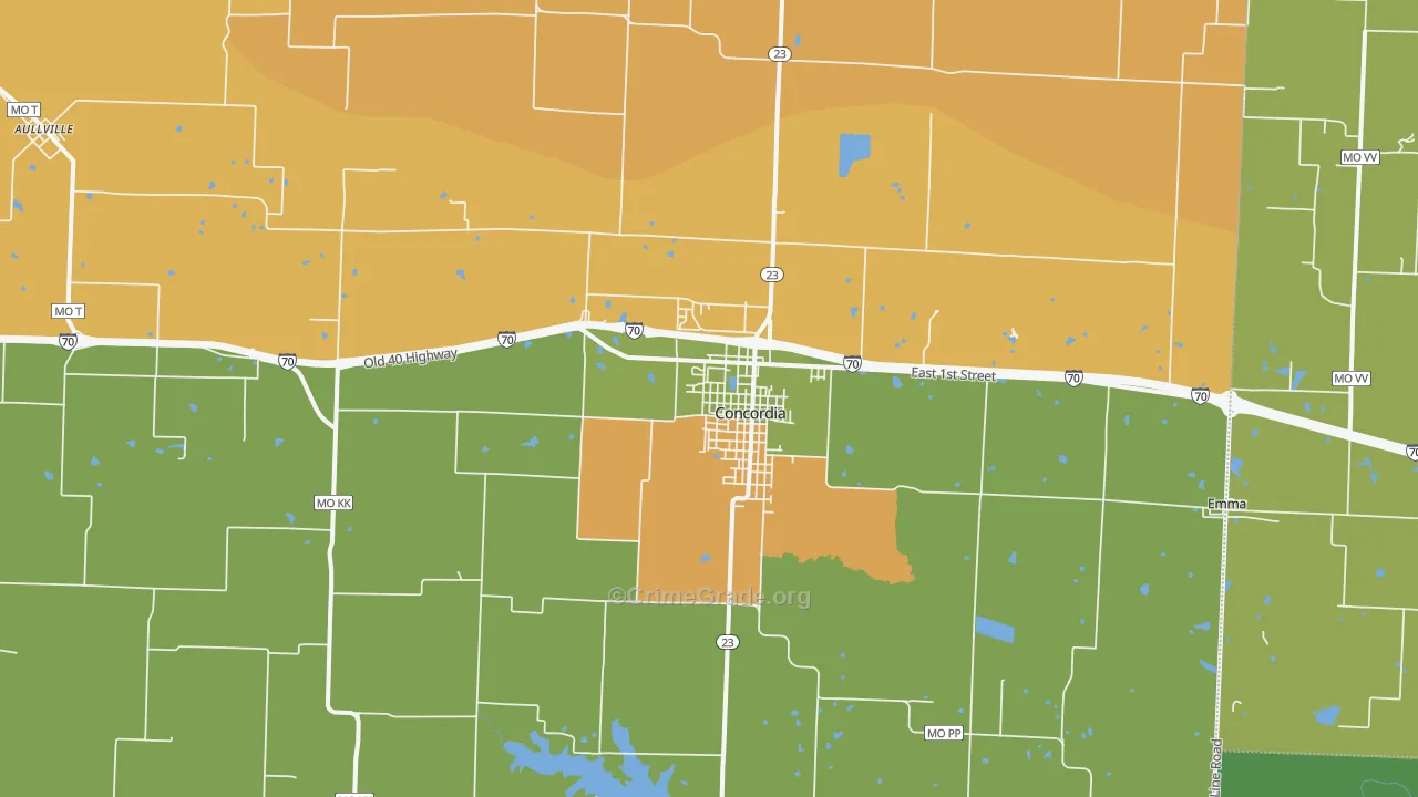 Concordia, MO Map of Assault Rates