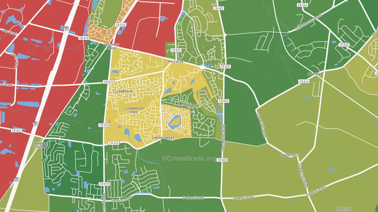 Concordia, NJ Map of Assault Rates