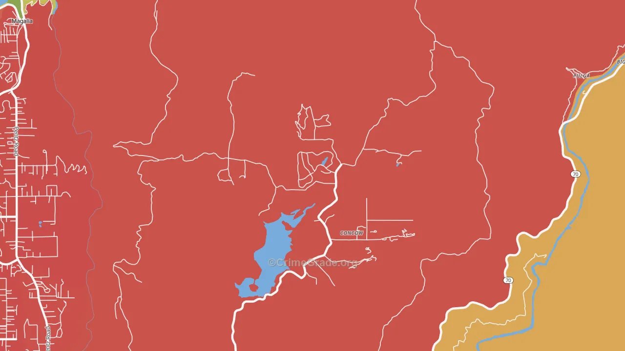 Concow, CA Map of Assault Rates