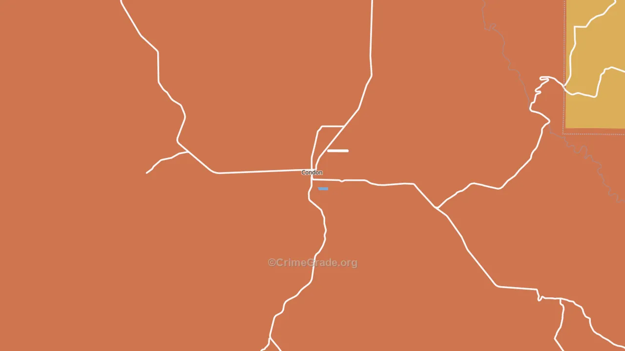Condon, OR Map of Assault Rates