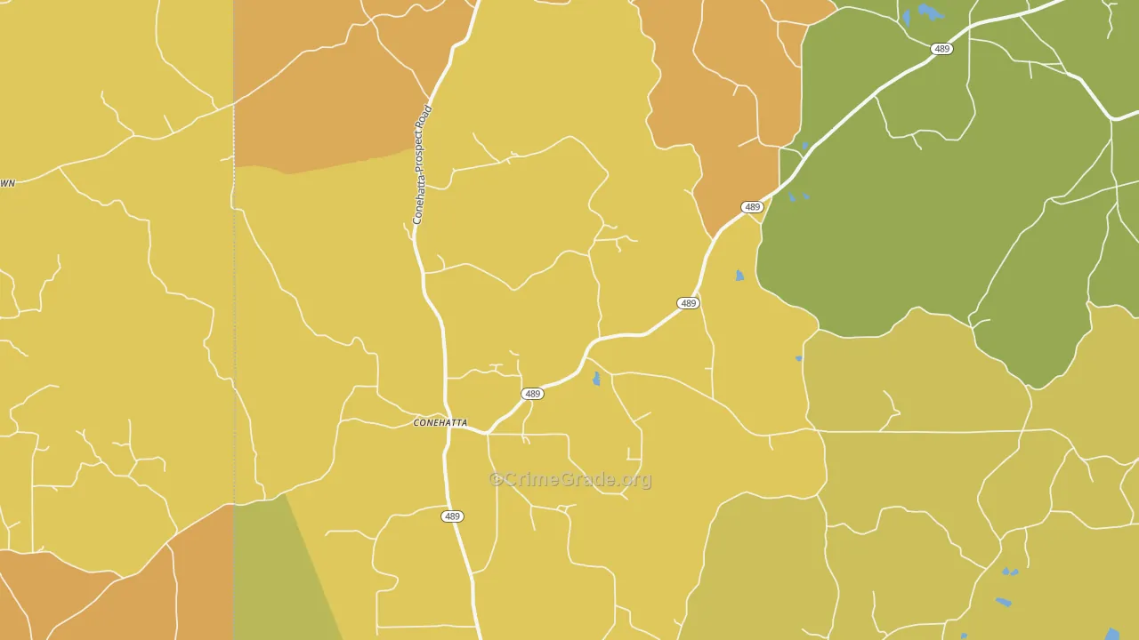 Conehatta, MS Map of Assault Rates