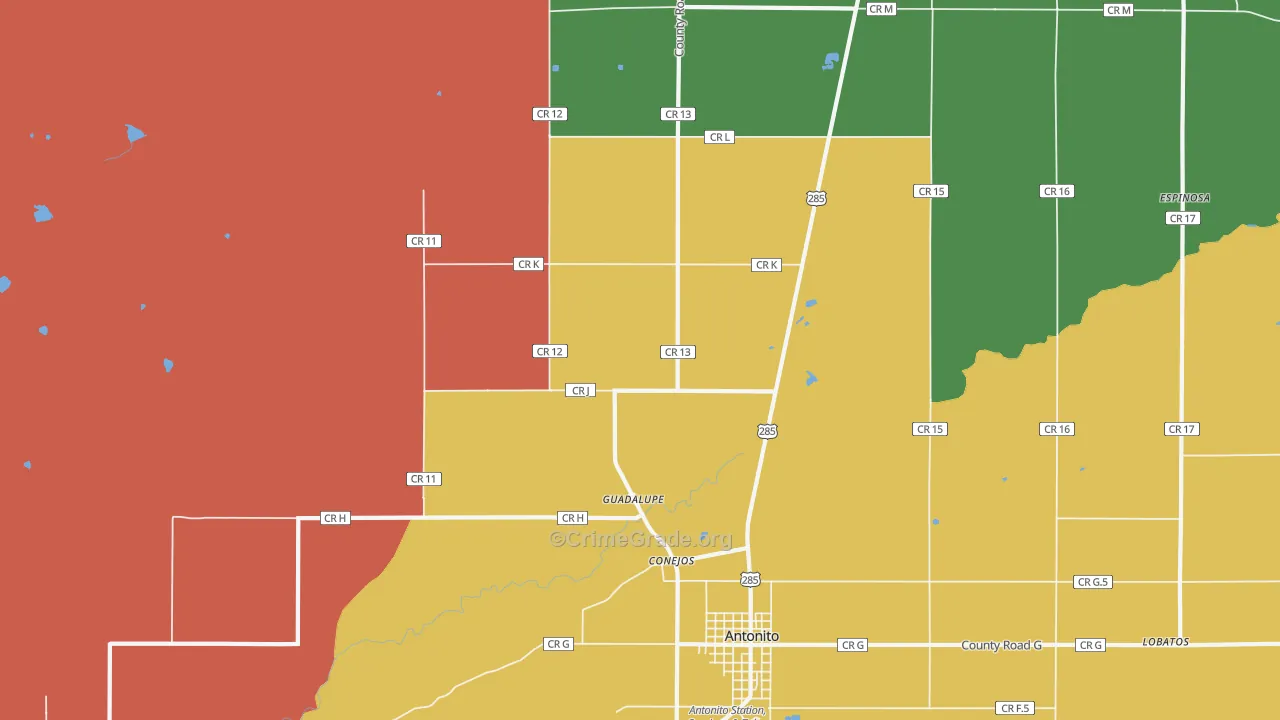 Conejos, CO Map of Assault Rates