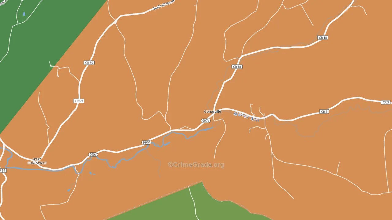 Conesville, NY Map of Assault Rates