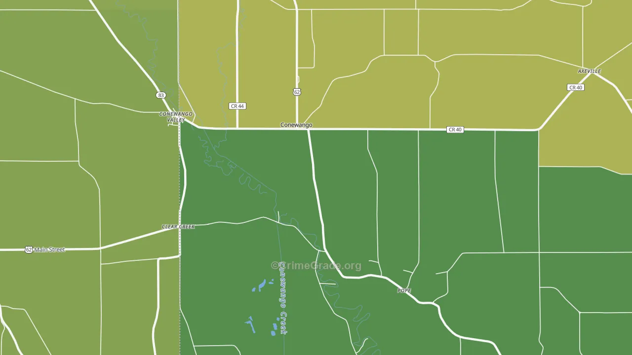 Conewango, NY Map of Assault Rates