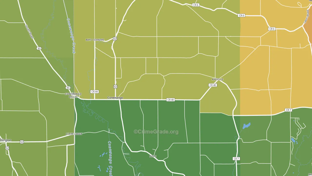 Conewango Valley, NY Map of Assault Rates