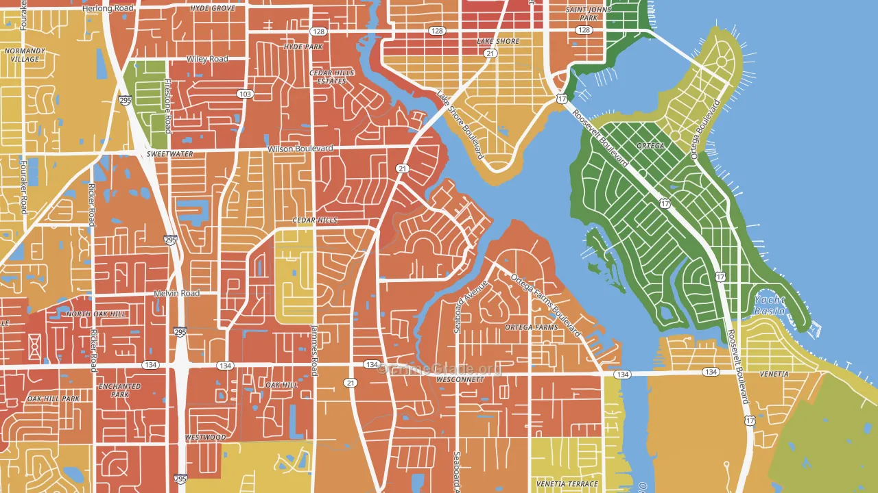 Confederate Point, Jacksonville, FL Map of Assault Rates