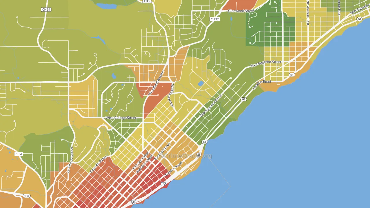 Congdon Park, Duluth, MN Map of Assault Rates