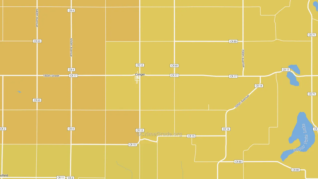Conger, MN Map of Assault Rates