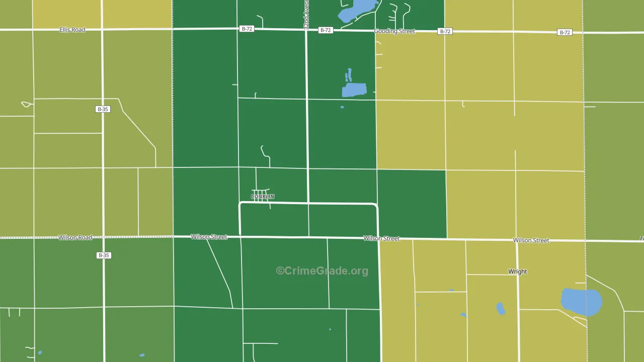 Conklin, MI Map of Assault Rates