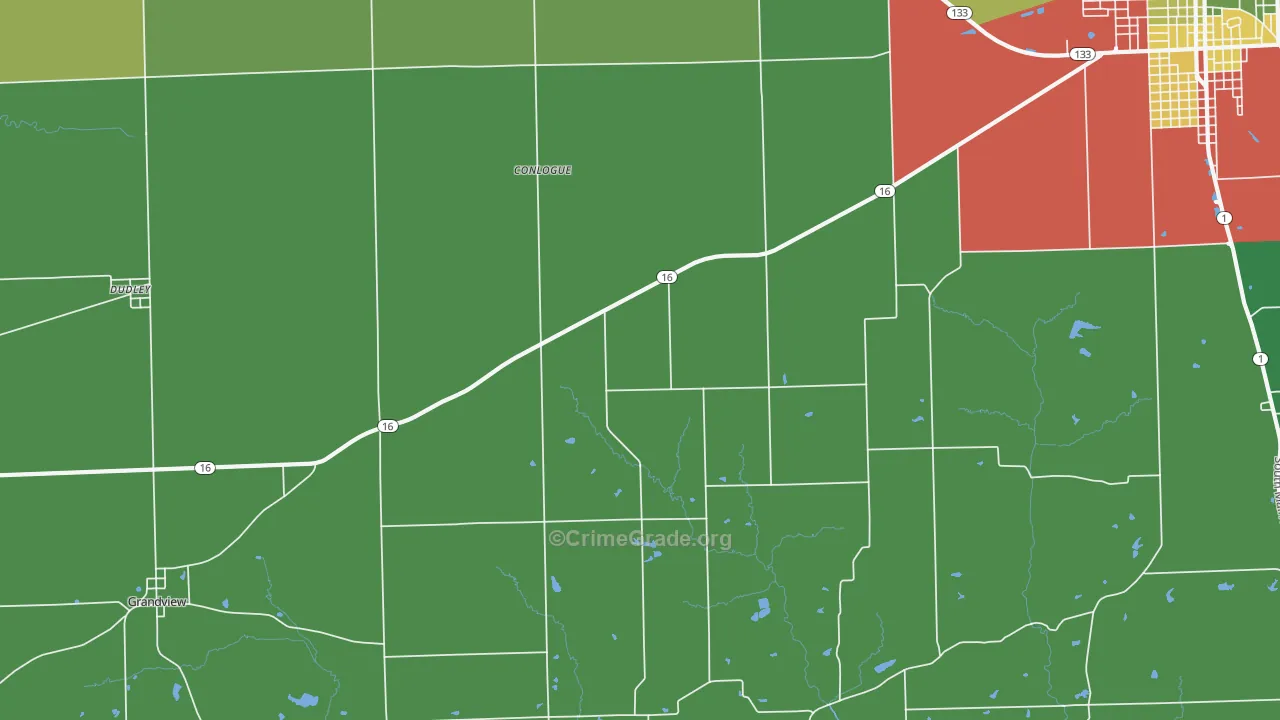 Conlogue, IL Map of Assault Rates