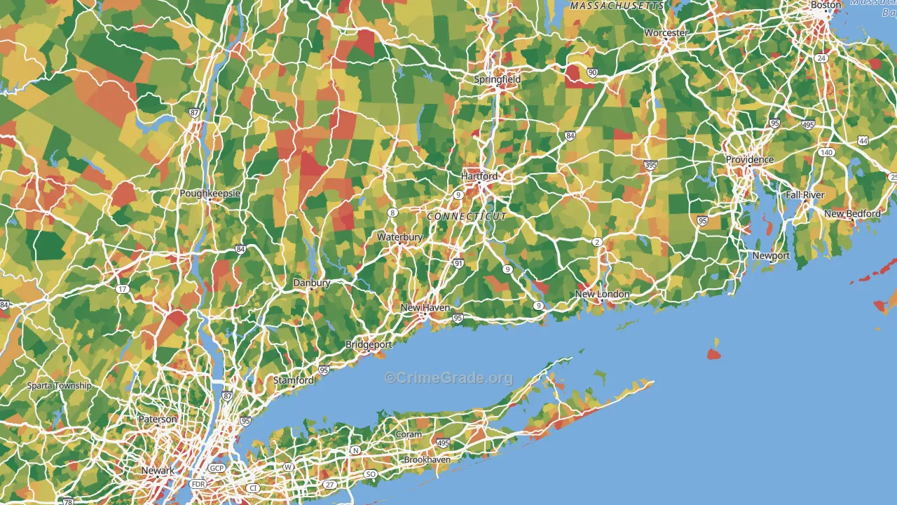 Connecticut Map of Assault Rates