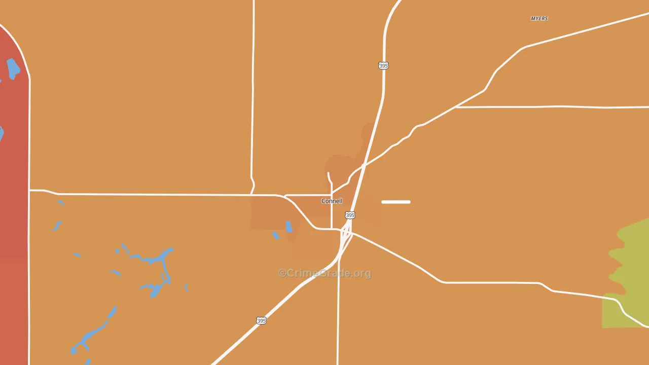 Connell, WA Map of Assault Rates