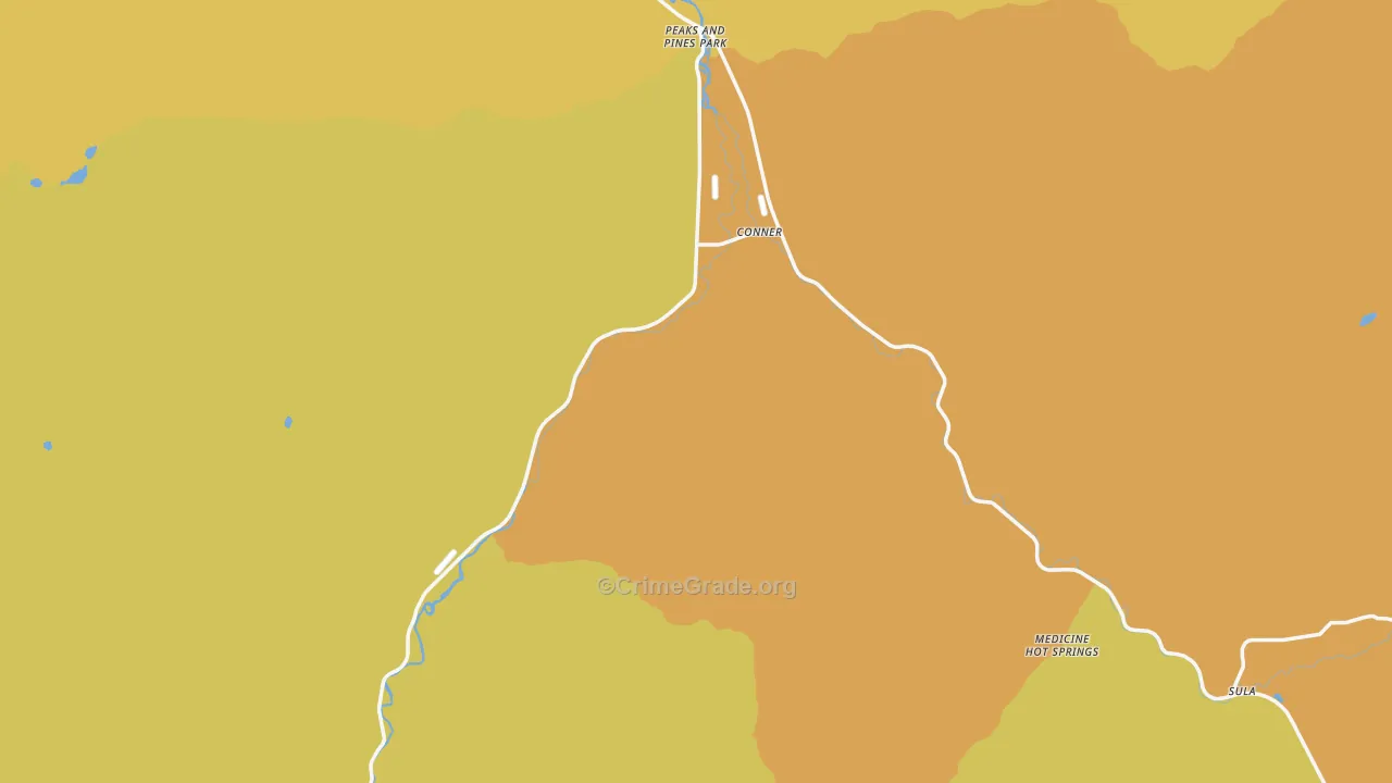 Conner, MT Map of Assault Rates