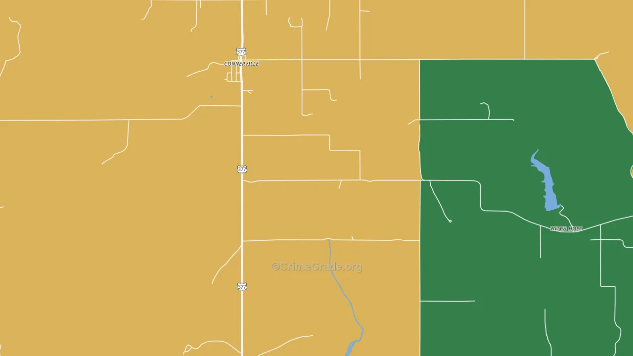 Connerville, OK Map of Assault Rates