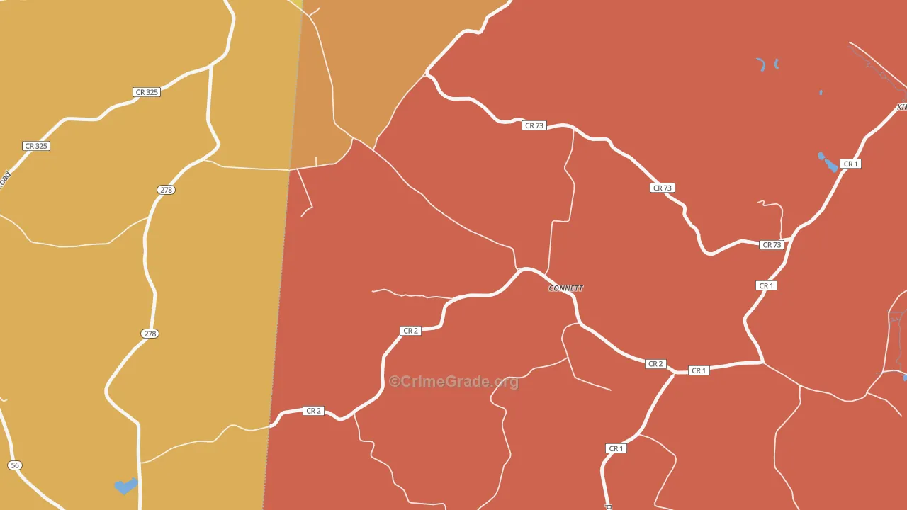 Connett, OH Map of Assault Rates