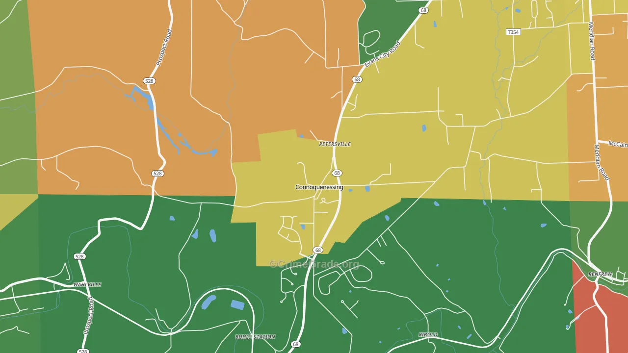 Connoquenessing, PA Map of Assault Rates