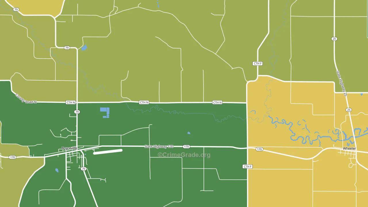 Connorsville, WI Map of Assault Rates