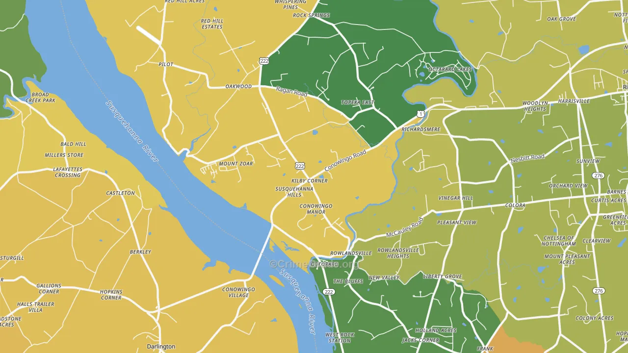 Conowingo, MD Map of Assault Rates