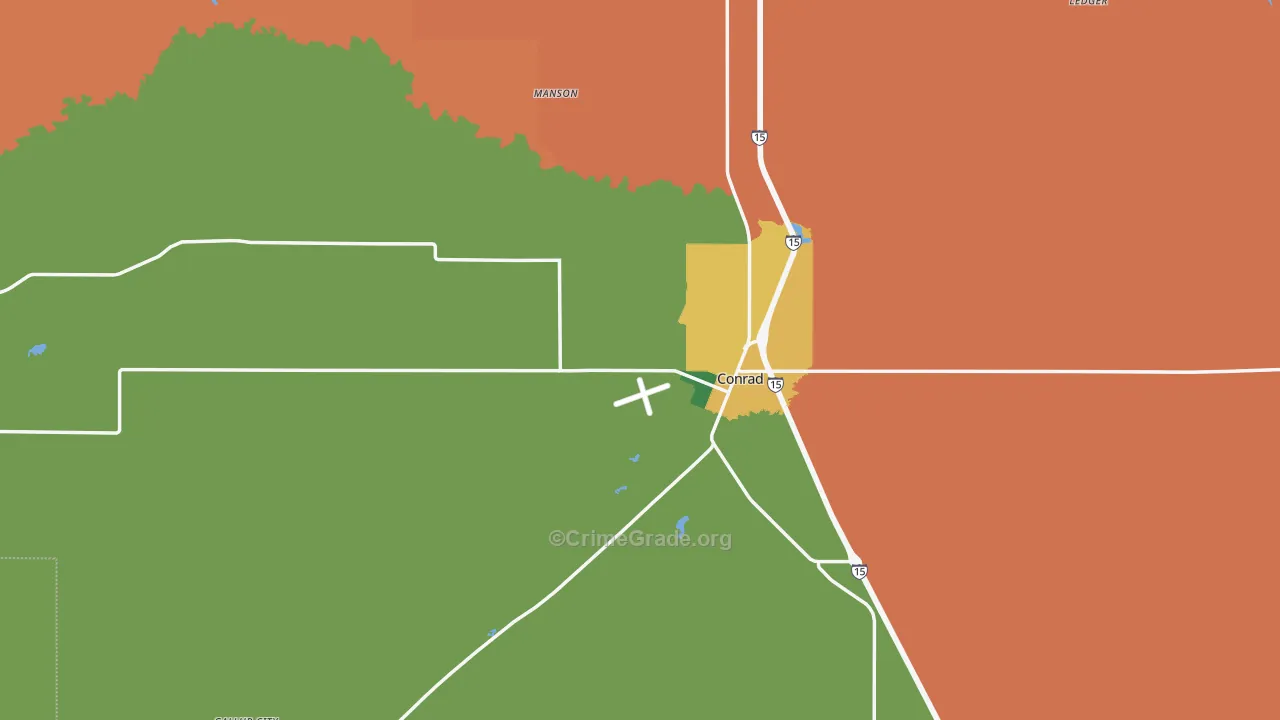 Conrad, MT Map of Assault Rates