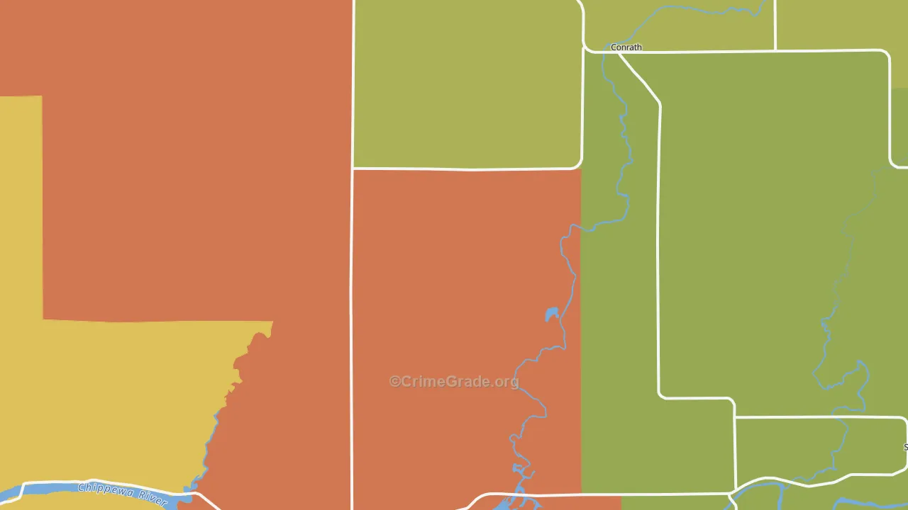 Conrath, WI Map of Assault Rates