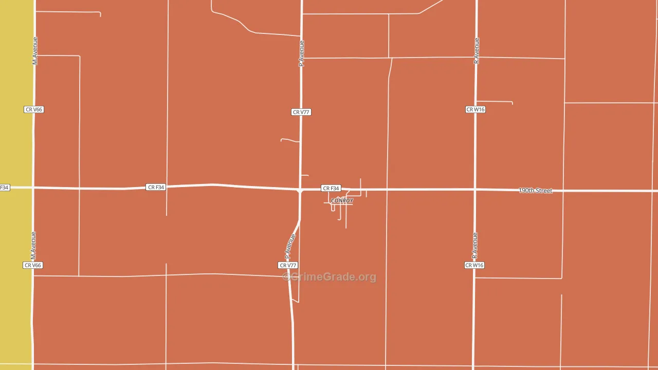 Conroy, IA Map of Assault Rates