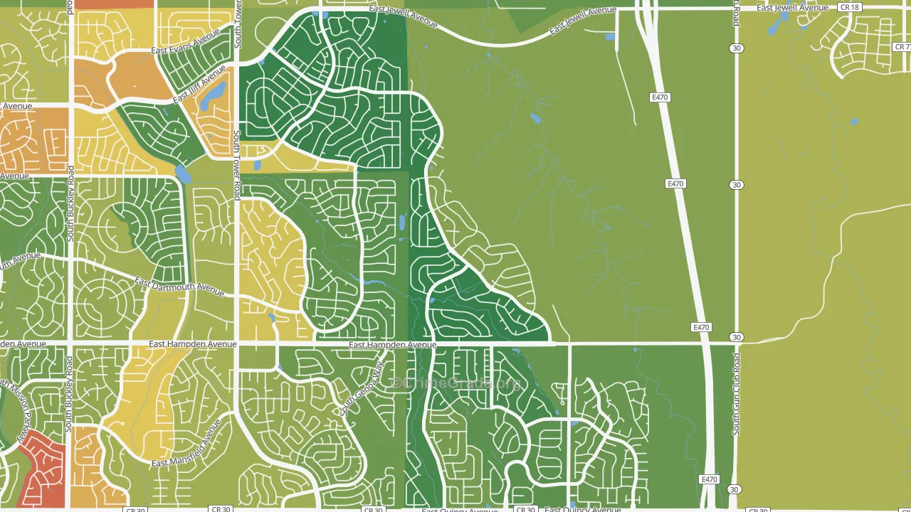 Conservatory, Aurora, CO Map of Assault Rates