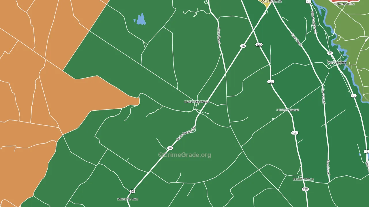 Constableville, NY Map of Assault Rates