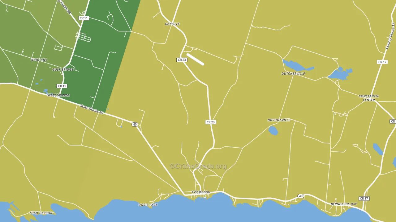 Constantia, NY Map of Assault Rates