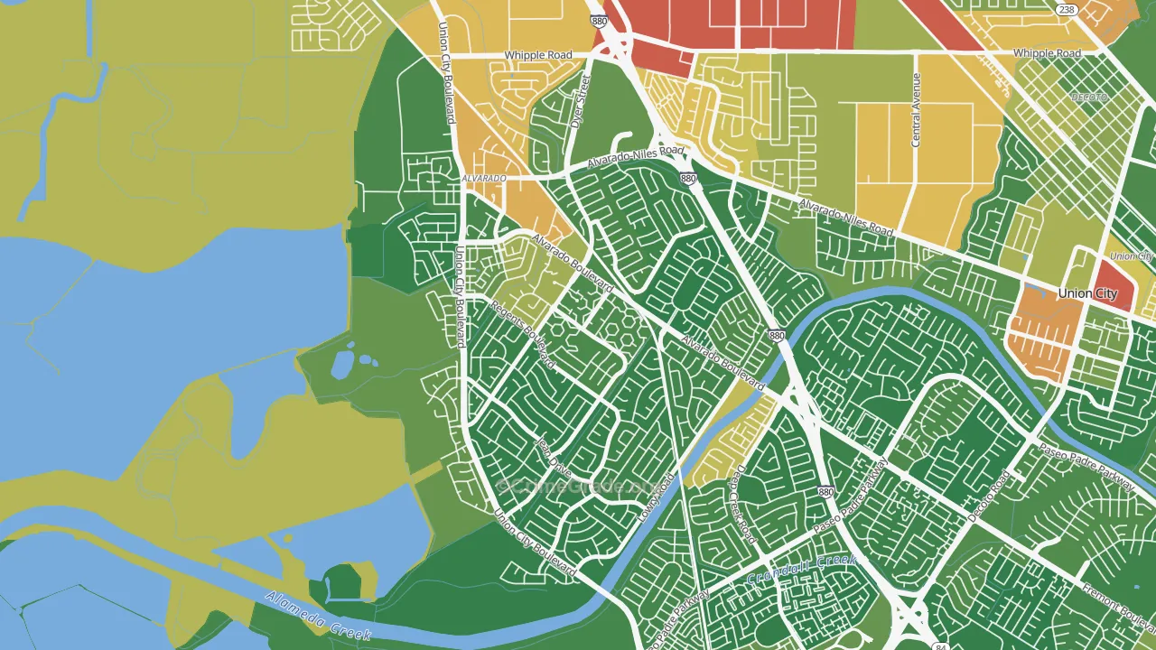 Contempo, Union City, CA Map of Assault Rates