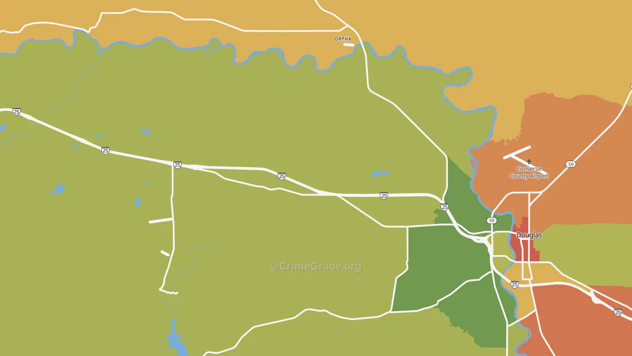 Converse County, WY Map of Assault Rates
