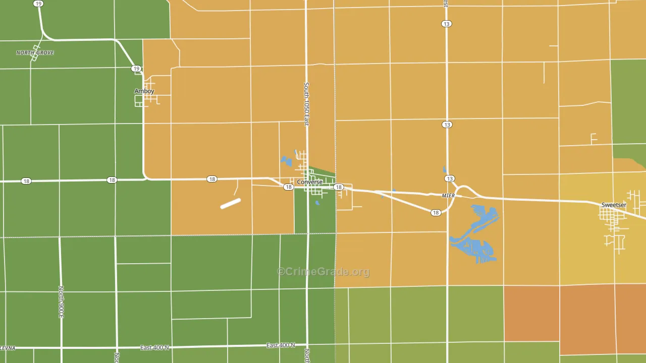 Converse, IN Map of Assault Rates