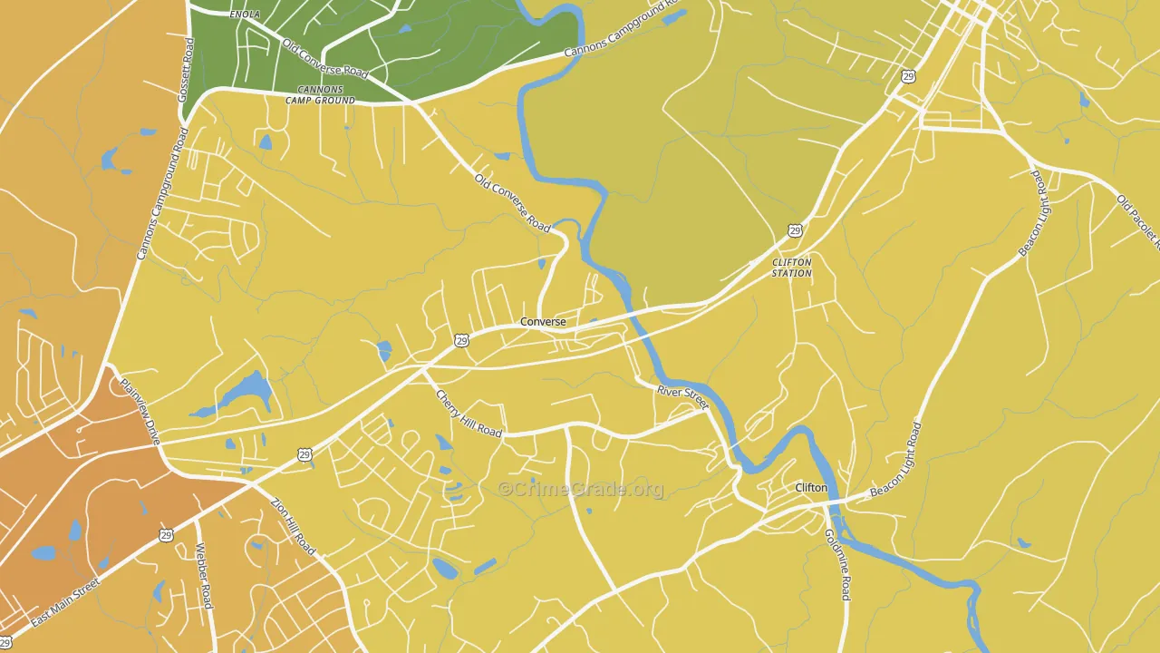 Converse, SC Map of Assault Rates
