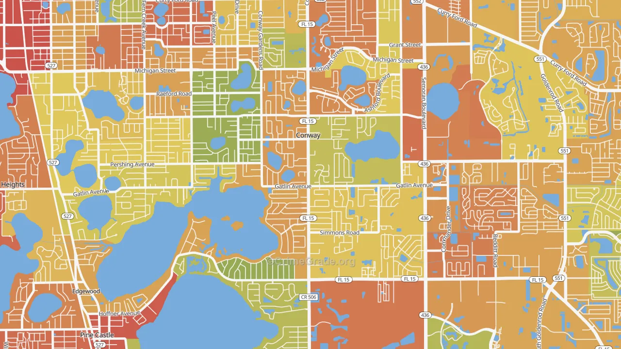 Conway, FL Map of Assault Rates