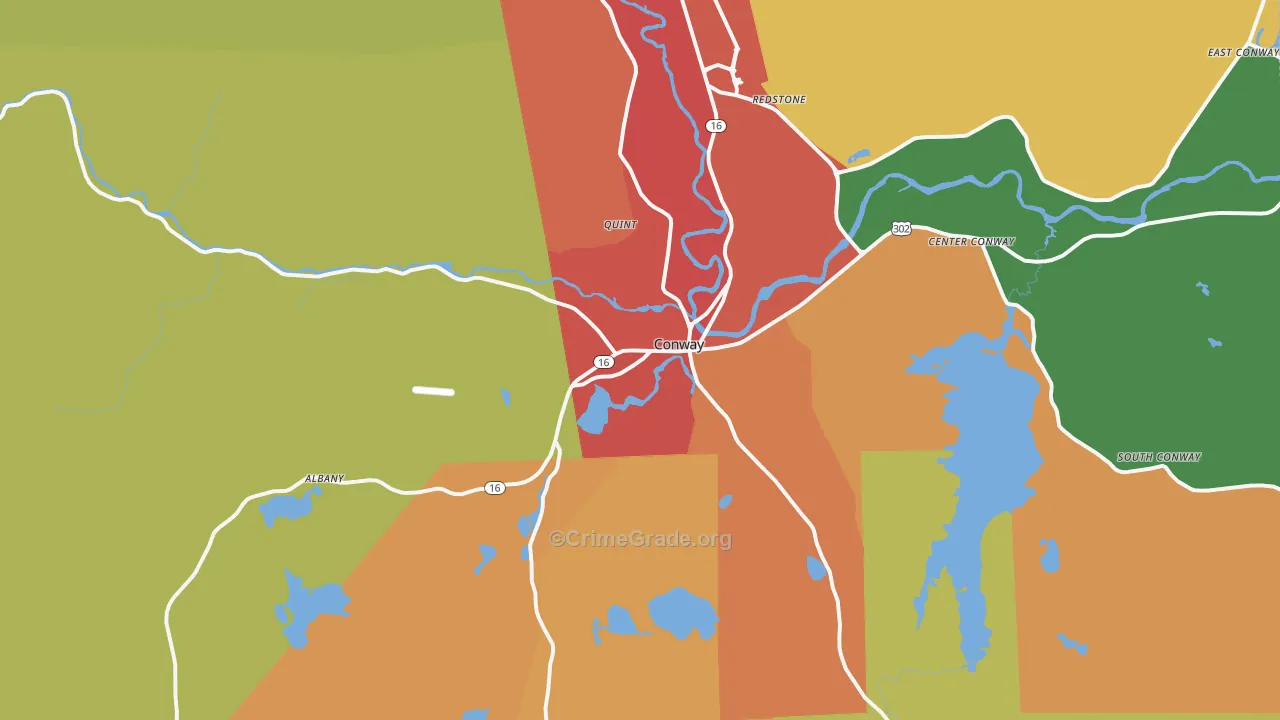 Conway, NH Map of Assault Rates
