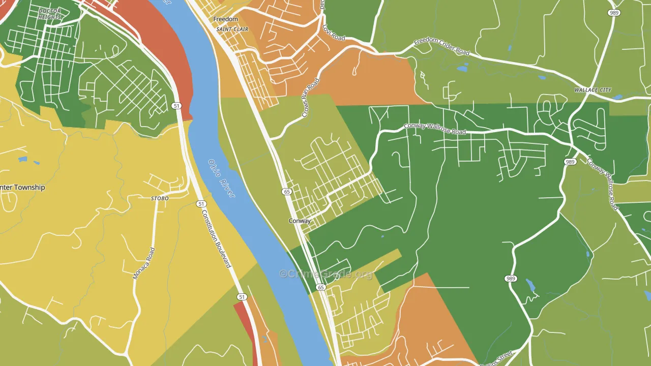 Conway, PA Map of Assault Rates