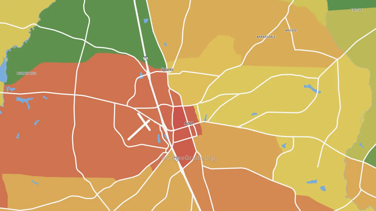 Cook County, GA Map of Assault Rates