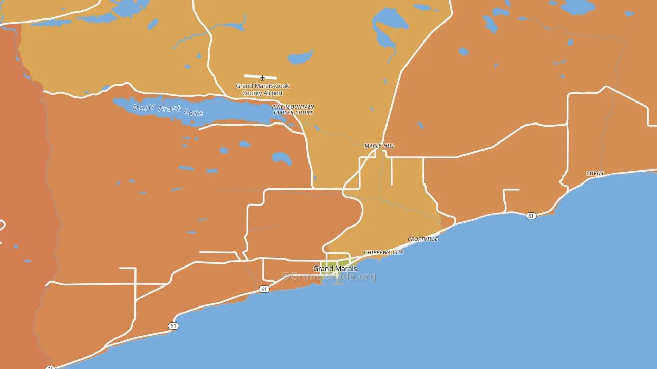 Cook County, MN Map of Assault Rates