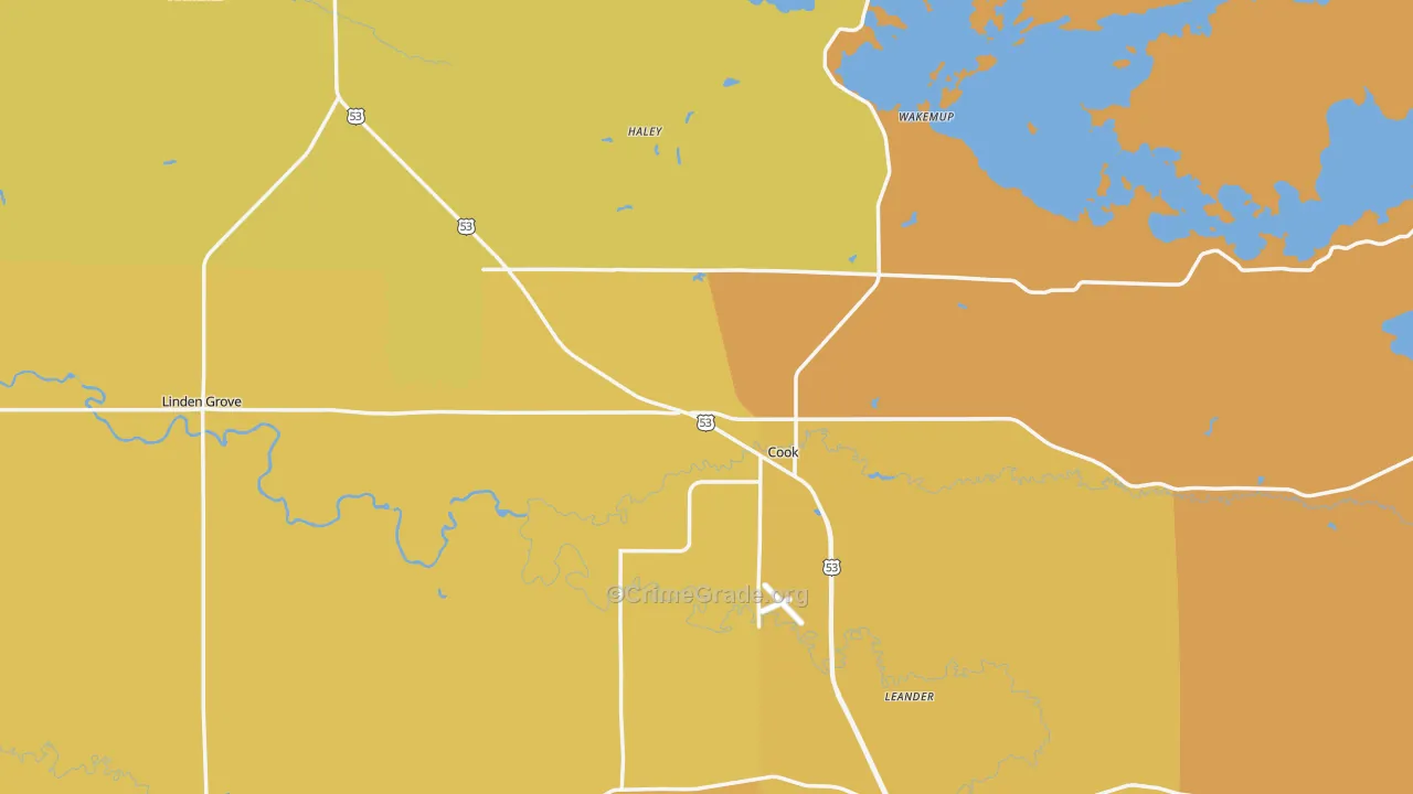 Cook, MN Map of Assault Rates